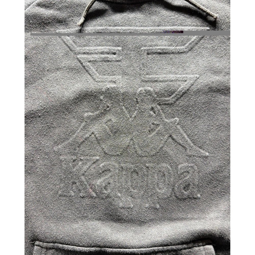 Kappa Pullover Hoodie Sweatshirt w/Embossed Chest Logo Black Sz. Medium - Picture 2 of 11